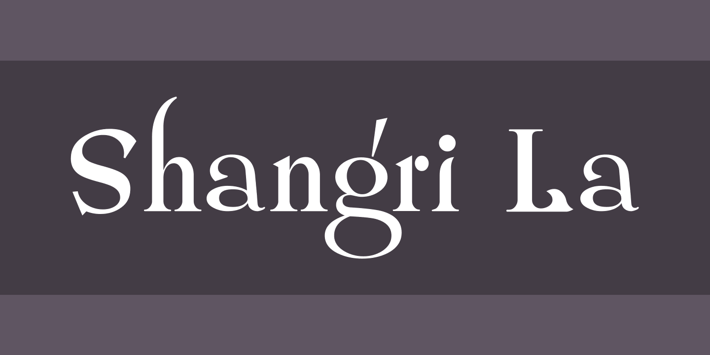 Пример шрифта Shangri La Regular